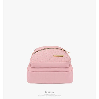 New One-Shoulder Messenger Bag for Women - Fashion Embroidered Rhombic Design - Large Capacity Waterproof Backpack with Data Hole