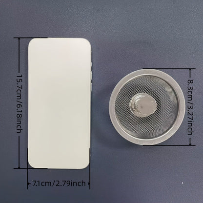 2PCS Kitchen Sink Strainer with Handle & Stopper - Stainless Steel Mesh Filter, Replacement Drain Basket, Waste Hole Trap for Hotels and Restaurants