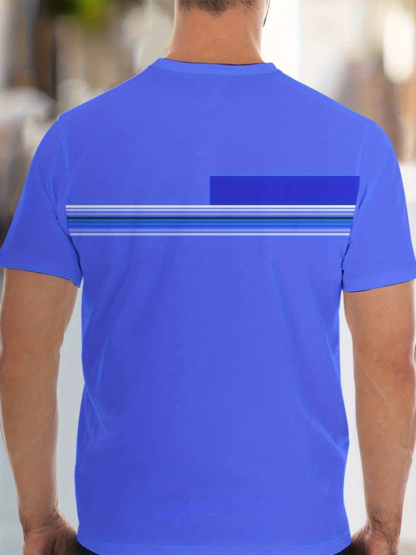 2-Piece Men's Color Blocked Summer Co-ord Set – Short Sleeve Crew Neck T-Shirt and Drawstring Shorts with Pockets