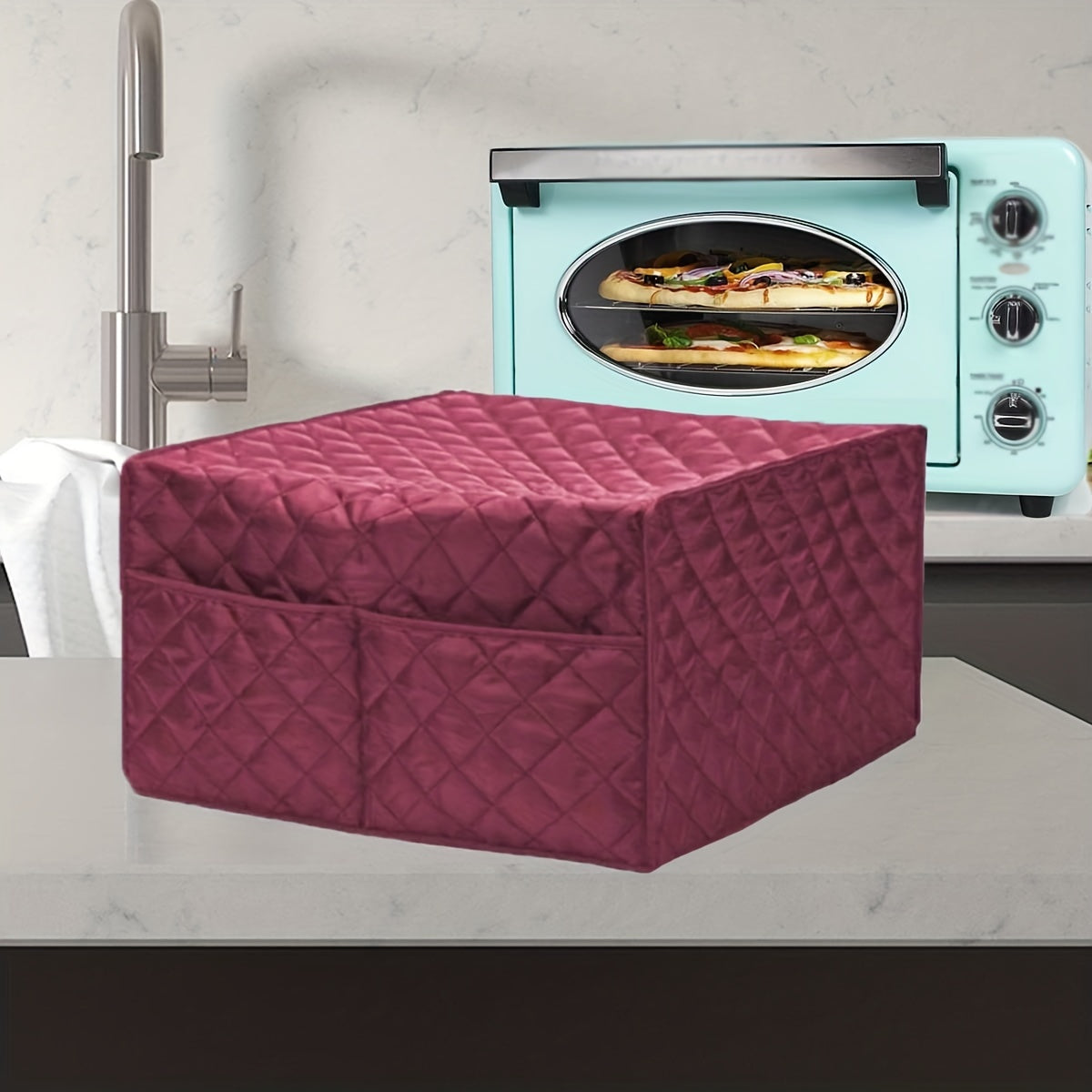 Dustproof Convection Toaster Oven Cover with 2 Accessory Pockets - Protects Stand Smart Oven, Toaster Oven, and Small Kitchen Appliances - Easy Storage and Cleaning
