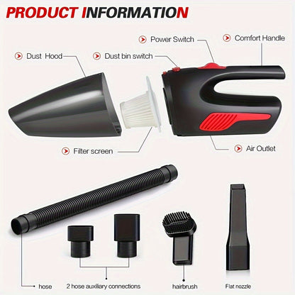 Wireless Mini Handheld Vacuum Cleaner – High-Power, USB Charging for Car Interior, Kitchen, Keyboard, Sofa – Dual-Use Home Appliance