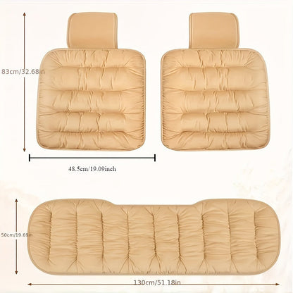 Thickened Winter Car Rear Seat Cushion – Warm Plush Cushion for 5-Seater Cars with Backrest, Single Chair Cushion