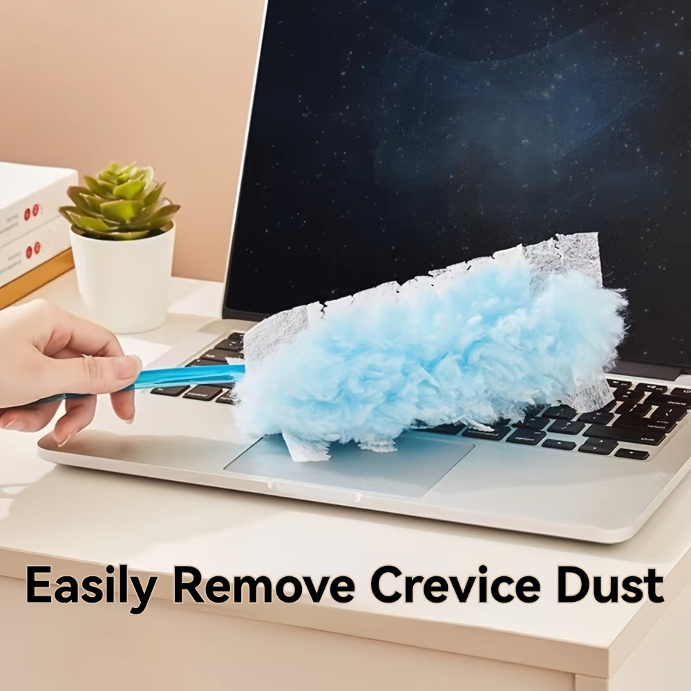 40/60pcs Electrostatic Duster Refill Cloths - Ultra-Efficient Static-Cling for Electronics, Furniture, Blinds & Fans - Reusable, Safe, Hassle-Free - Bulk Pack (Handle Not Included)