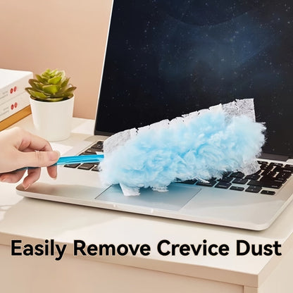 40/60pcs Electrostatic Duster Refill Cloths - Ultra-Efficient Static-Cling for Electronics, Furniture, Blinds & Fans - Reusable, Safe, Hassle-Free - Bulk Pack (Handle Not Included)