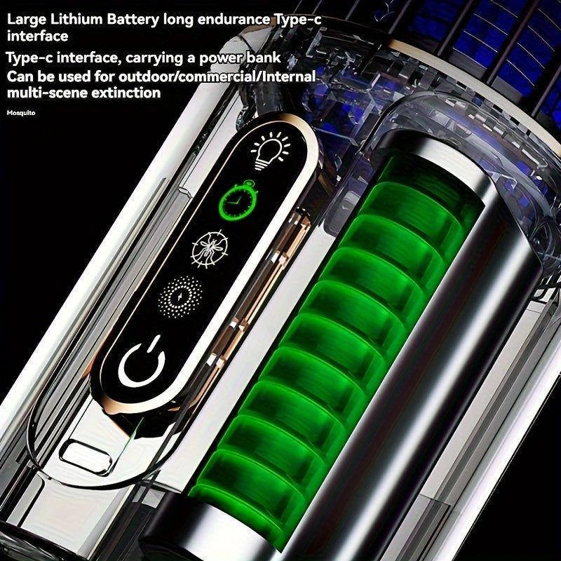 Rechargeable Multi-Functional Mosquito Killer Lamp - USB Powered, Dual Light Colors, Indoor and Outdoor Bug Zapper for Home, Bedroom, Office, RV, Camping - Effective and Easy to Clean