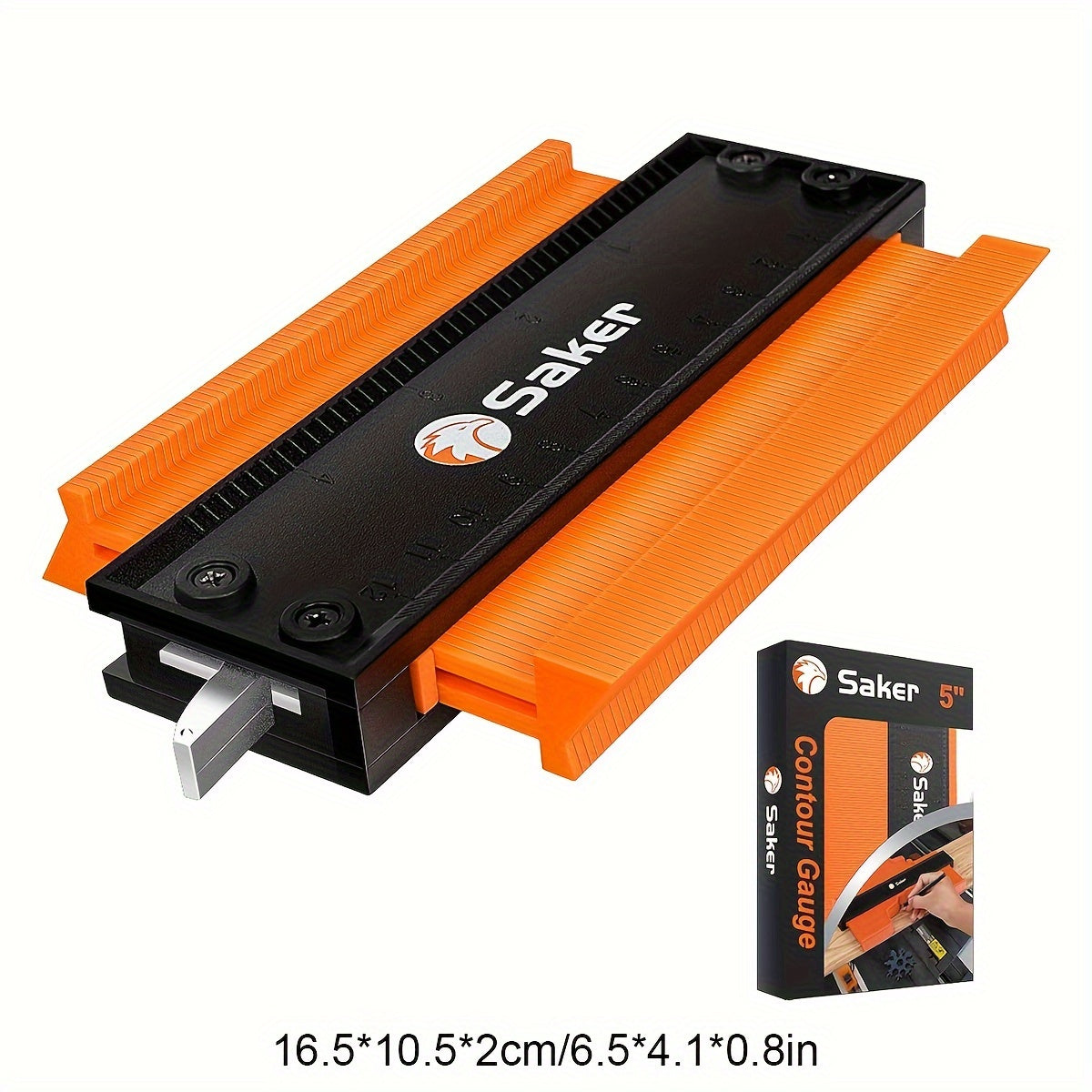 Saker Adjustable Contour Gauge Profile Tool – Precisely Copies Irregular Shapes with Locking Mechanism for Woodworking and Welding – Ideal Gift for Dad, Friend, or Husband