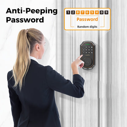 2 Door Knob Smart Keypad Door Lock Set – 100-Code Keyless Entry with Anti-Peeking Password, Auto Lock, Easy Installation – Front Door Security Solution with Deadbolt