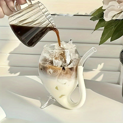 Creative Wine Glass with Built-In Straw - Versatile Glass Cup for Juice, Ice Cream, Champagne, Party Supplies, and Drinkware for Restaurants, Cafes, Bars