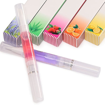 8 Pack Nail Cuticle Oil Pens – Smell Nail Nutrition Oil with Soft Bristles, Cuticle Revitalizer