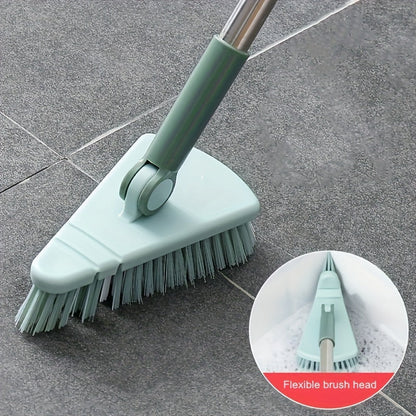 Triangle Floor Brush – Long Handled Hard Bristled Brush for Wall Corners, Ceramic Tiles, and Bathroom Cleaning