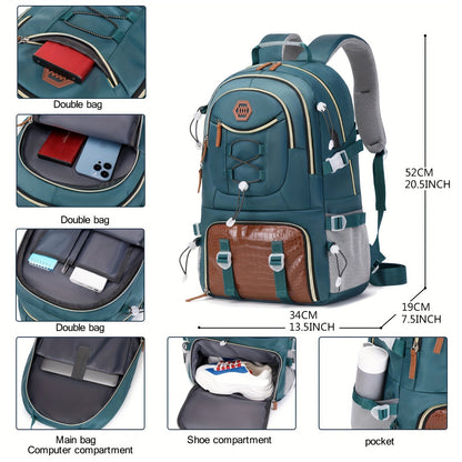 Outdoor Travel Backpack – Large Capacity Sports and Camping Backpack with Laptop Compartment and Shoe Storage, Ideal for Men and Women, School Bags, Gifts for Easter and Valentine's Day