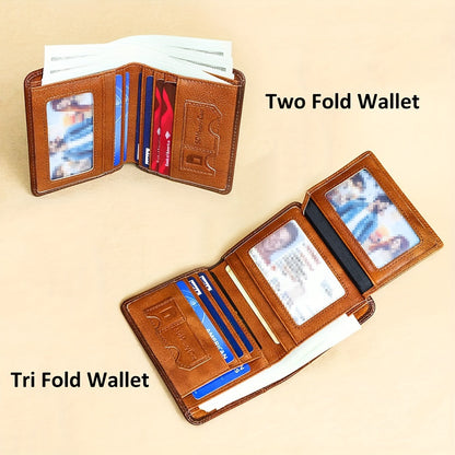 1pc Genuine Leather RFID Blocking Wallet for Men - Retro Thin Short ID & Credit Card Holder, Multi-Functional Gift for Valentine's Day