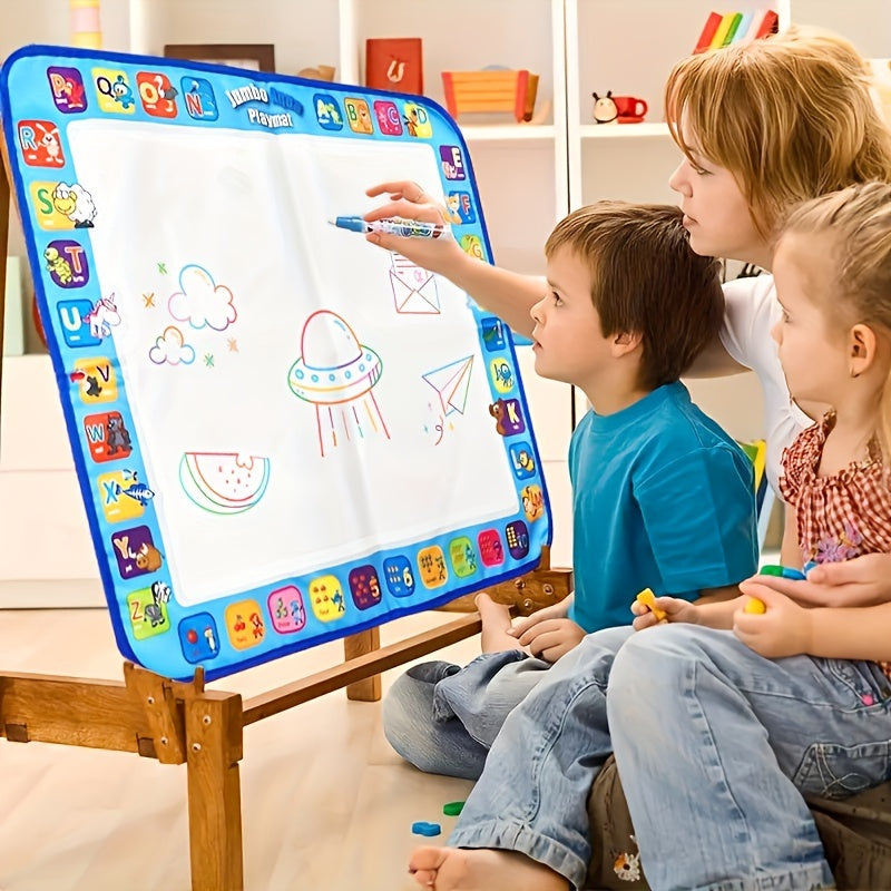 Big Magic Watercolor Canvas Toys - Educational Painting Mats, No-Mess Graffiti, Fun Printing Roller, Perfect Christmas Gift