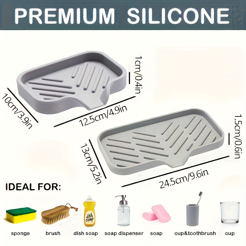 Silicone Kitchen Sink Tray – Soap Tray Holder and Organizer
