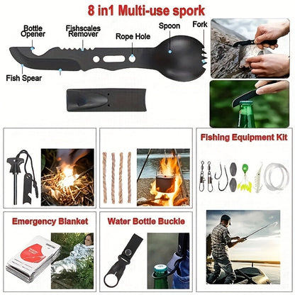 142 in 1 Multipurpose Tool Box – First Aid Kit for Emergency Survival, Outdoor Camping, Climbing, Boating, Gardening, Ultimate Gift for Fathers and Husbands