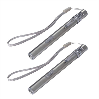 2PCS High Lumen USB Rechargeable Mini LED Flashlight - Portable Pen Light for Outdoor & Emergency Use