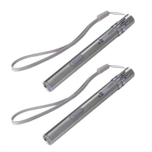 2PCS High Lumen USB Rechargeable Mini LED Flashlight - Portable Pen Light for Outdoor & Emergency Use