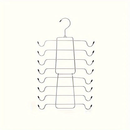 2 Pack Multi-Purpose Metal Hangers - Space-Saving 6-Tier Organizer for Skirts, Pants, Underwear and Scarves - Durable Closet Storage for Wardrobe