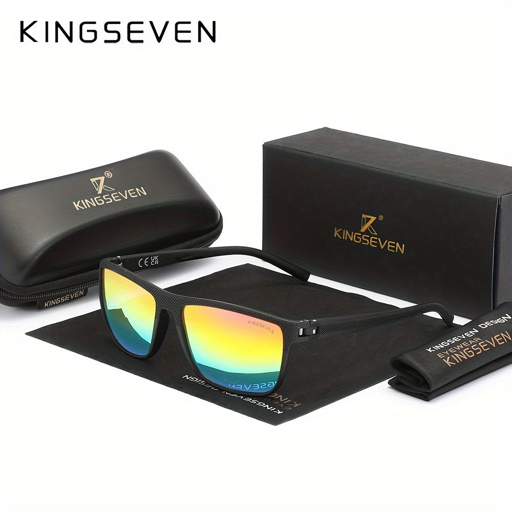 KINGSEVEN Delight Polarized Glasses – Premium TR90 Frame, Square Fashion – Casual and Leisure Eyewear for Men & Women – Ideal for Outdoor Sports, Parties, Travel, Driving, Fishing, and Photo Prop