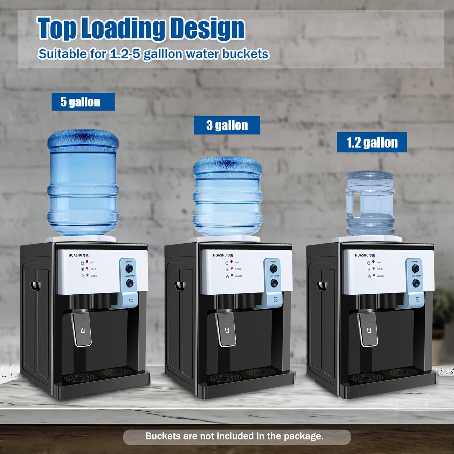 5 Gallon Top-Loading Electric Water Dispenser - Hot and Cold Water with Ice Heat Function, Freestanding for Home, Office, or Dormitory