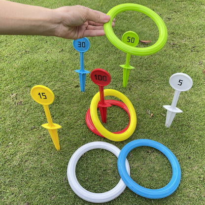 Kids' Outdoor Beach Playset – Colorful Ring Toss Game, Interactive Educational Toy Set in White/Red/Green/Blue/Yellow, Perfect for Halloween & Christmas Gifts