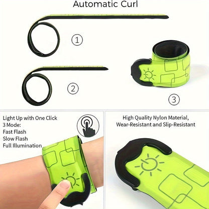 Upgraded USB Rechargeable LED Light Bracelet – Ideal for Night Outdoor Running, Sports, Halloween and Christmas Gift