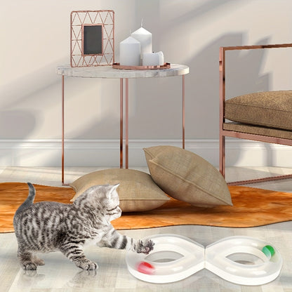 Cat Interactive Turntable Toy - Engaging Track Design for Indoor Play and Kitten Entertainment