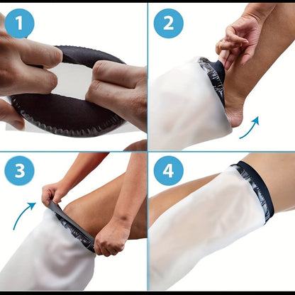 Waterproof TPU Leg Cast Protector – Reusable Shower Bandage for Broken Leg, Knee, Foot & Ankle, Durable & Flexible with Protective Ring, Formaldehyde-Free