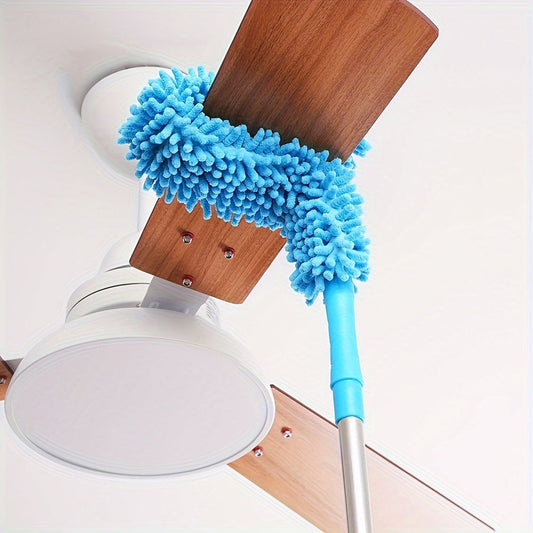 Premium Ceiling Fan Duster with Extension Pole – Removable & Washable Dust Removal Brush for Fans, Furniture, and Cars – Reaches High Ceilings, Easy Cleaning Tool for Hard-to-Reach Areas