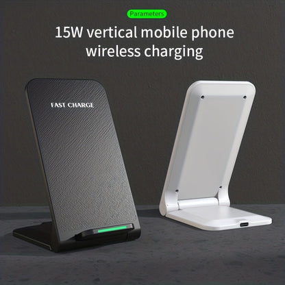 Z2 Wireless Fast Charger Stand – 15W Rapid Charging for iPhone 15/14/13/12/11/XS Max/XR/X/8Plus and Samsung S23/S22/S21/S20/S10/S9 – Universal Compatibility
