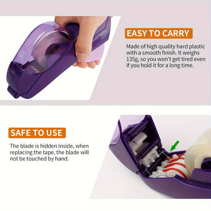 Automatic Tape Dispenser Gun – Includes 1 Roll of 0.5 Inch (12 mm) and 1 Roll of 0.75 Inch (19 mm) Tape – Single Handheld Design for Efficient Gift Wrapping – Perfect for Christmas and Home Use – Free Bonus Tapes