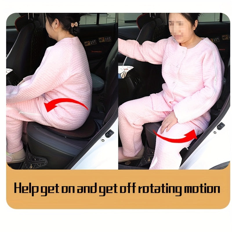 360-Degree Swivel Seat Cushion – Rotating Memory Foam Pad with Cotton Cover, Non-Slip Base for Elderly and Expectant Mothers, Ideal for Office and Home (1-Pack)