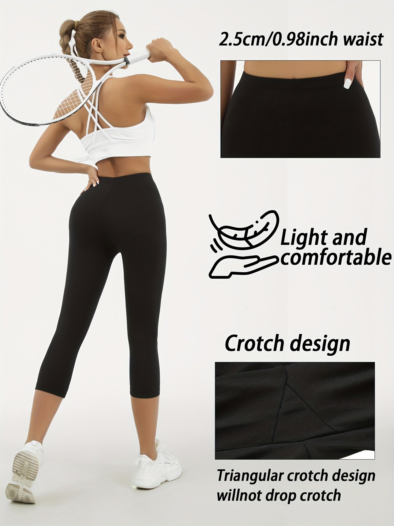 5 Pack Super Soft Capri Pants for Women: Non-See-Through Workout, Running, Yoga Athletic Leggings