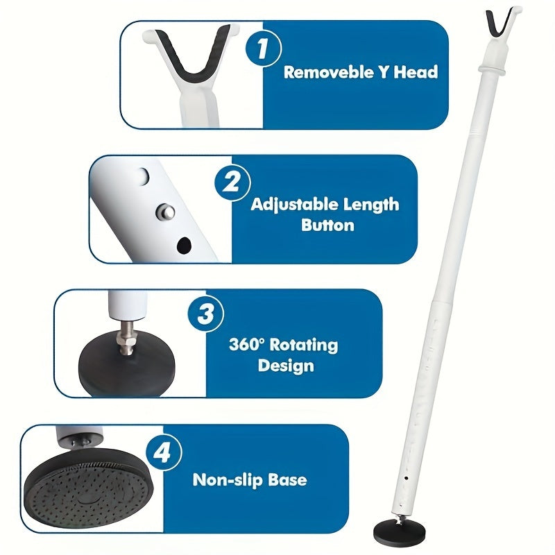 Adjustable Door Stoppers Security Bar – Heavy Duty Iron Construction with Strong Adhesive, For Normal and Sliding Doors, Home, Apartment, Hotel