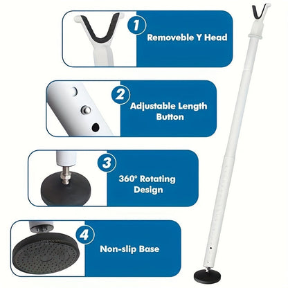 Adjustable Door Stoppers Security Bar – Heavy Duty Iron Construction with Strong Adhesive, For Normal and Sliding Doors, Home, Apartment, Hotel