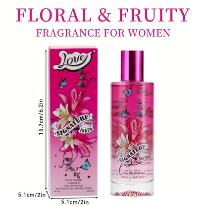 3.4Fl Oz Women's Eau De Parfum – Floral Fruity Scent with Mango, Grapefruit, Wild Strawberry & Apple, Medium Intensity Perfume