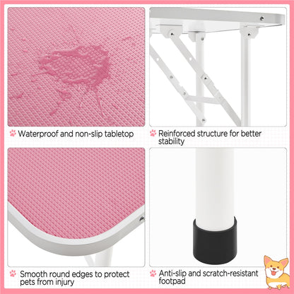 Costoffs Pet Foldable Grooming Table - Height Adjustable Arm, Folding Legs, Ideal for Dog and Cat Trimming at Home or Professional Pet Stores