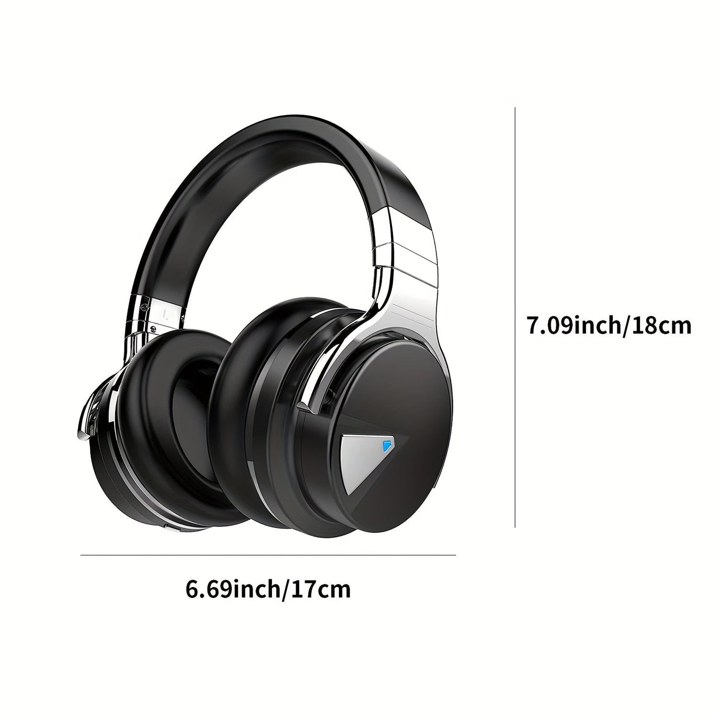 Active Noise Cancelling Wireless Headphones with Microphone - Deep Bass, 30-Hour Playtime - Comfortable and Durable
