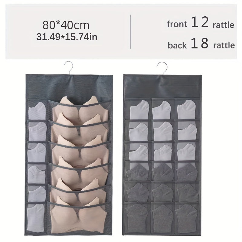 Double-Sided Underwear Organizer Bag - Versatile Lingerie and Socks Storage, Space-Saving, Travel-Friendly with Easy-to-Hang Feature