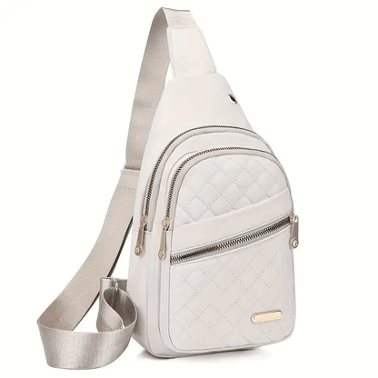 New One-Shoulder Messenger Bag for Women - Fashion Embroidered Rhombic Design - Large Capacity Waterproof Backpack with Data Hole