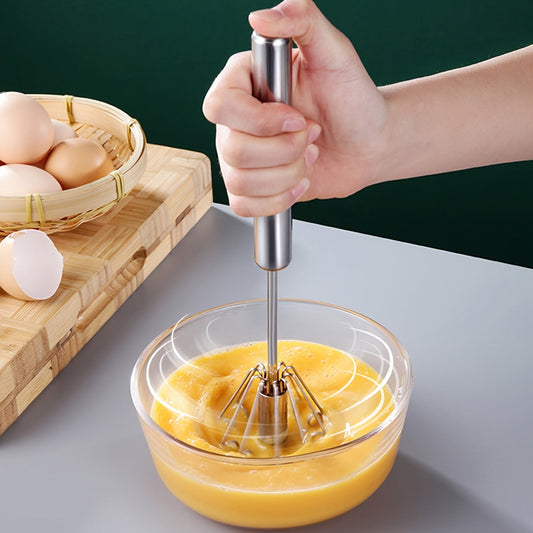 Stainless Steel Semi-Automatic Egg Beater Mixer – Effortless Whipping for Delicious Treats (1pc)