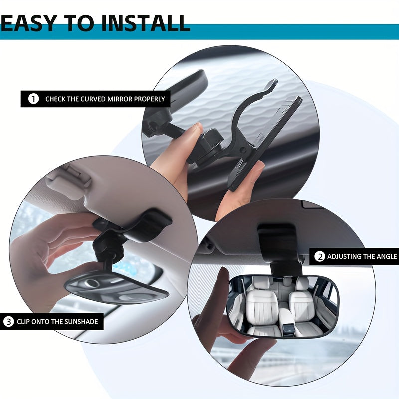 Car Rear View Mirror – Adjustable Wide Angle Convex Interior Mirror for Backseat Cars, SUVs, and Trucks, Essential Car Accessory