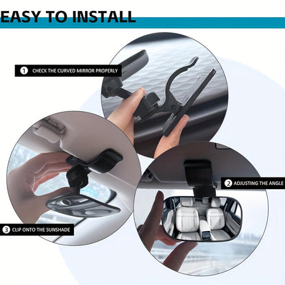 Car Rear View Mirror – Adjustable Wide Angle Convex Interior Mirror for Backseat Cars, SUVs, and Trucks, Essential Car Accessory