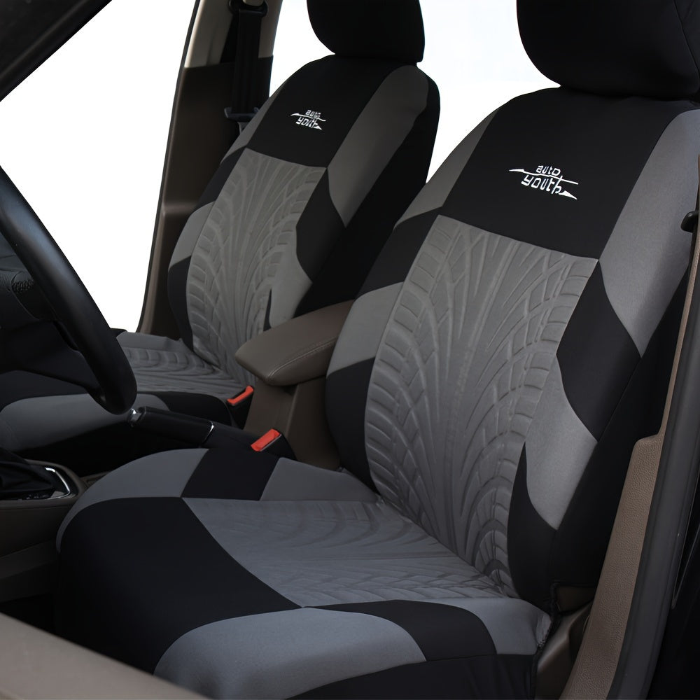 Fashion Tire Track Detail Car Seat Covers – Universal Fit for Most Vehicle Brands
