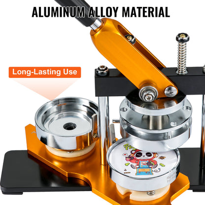 VEVOR 75mm Button Maker Machine – Badge Punch Press with 100pcs Button Parts, Circle Cutter & Instruction Book