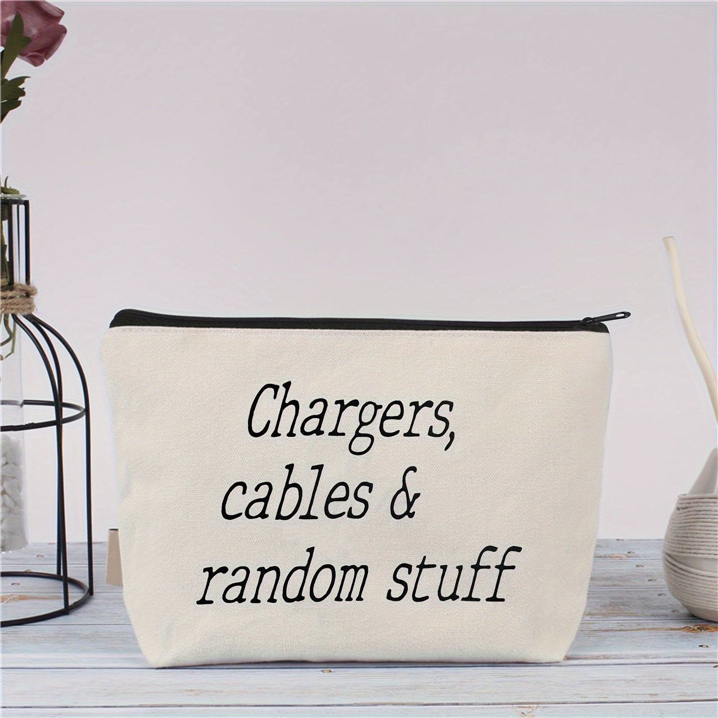 Polyester Cable Organizer Bag - Portable Storage Pouch for Chargers, Cables, and Accessories - Ideal for Electronics Essentials, Travel, and Gift Giving