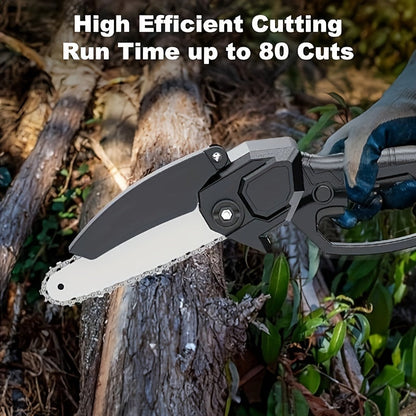 2x 6-Inch Mini Handheld Chain Saw - Band Saw with Splash Protection, Safety Lock, and 2 Batteries - Perfect Gift for Gardeners, Men, Women, and 50+ Birthdays