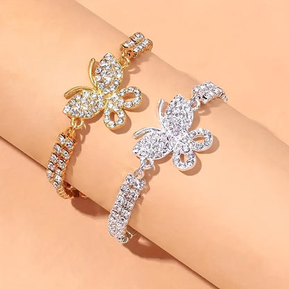 Sparkling Butterfly Tennis Anklets - Perfect Jewelry Footwear for Summer Beach Weddings & Parties