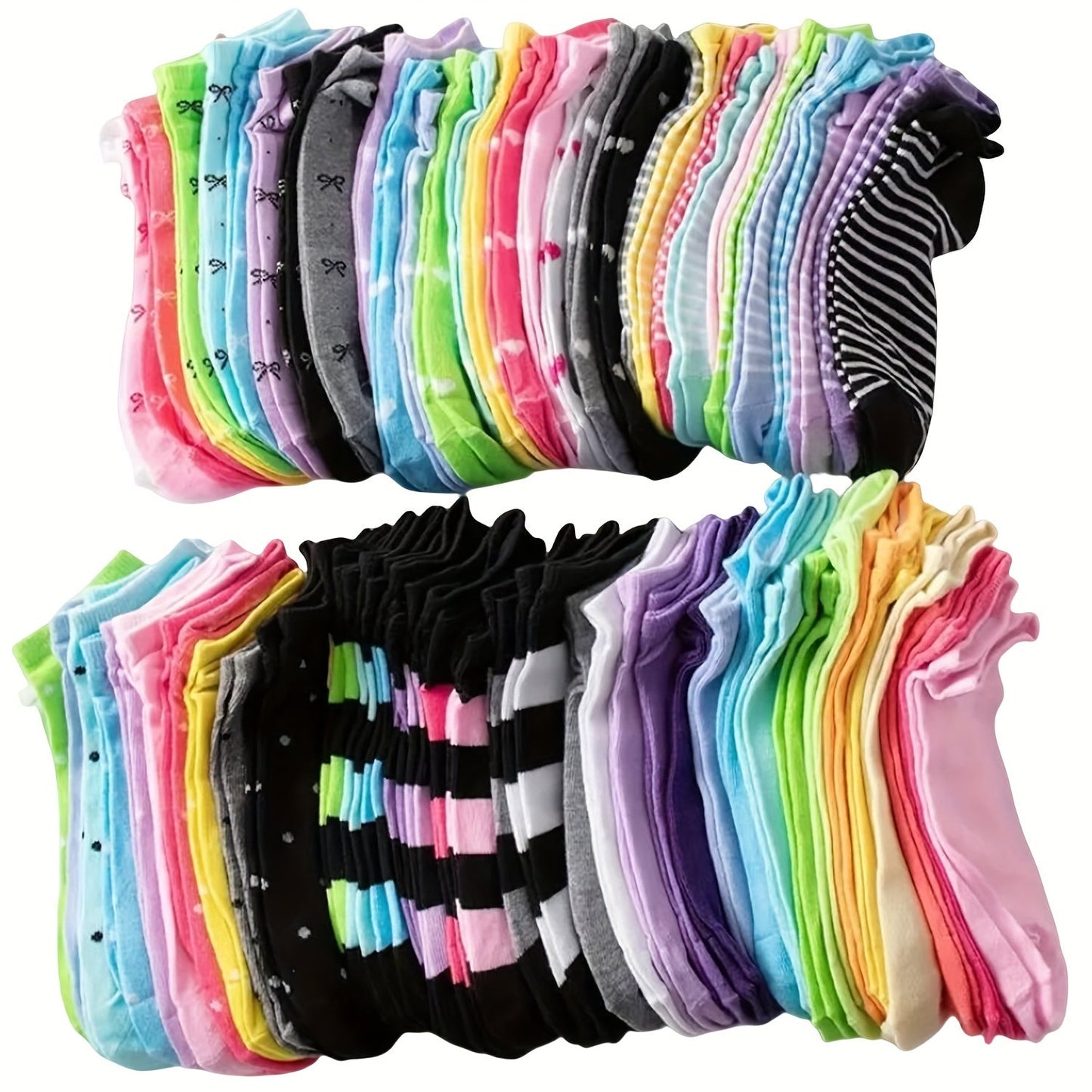 20 Pairs Candy Color Low Cut Ankle Socks for Women – Casual and Breathable Hosiery