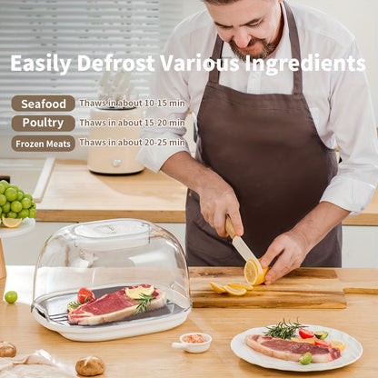 Rapid Freshness Defroster Box - Household Food Thawing Box with Drainage Tray, Safer and Faster Meat Thawing, Suitable for Home Kitchens